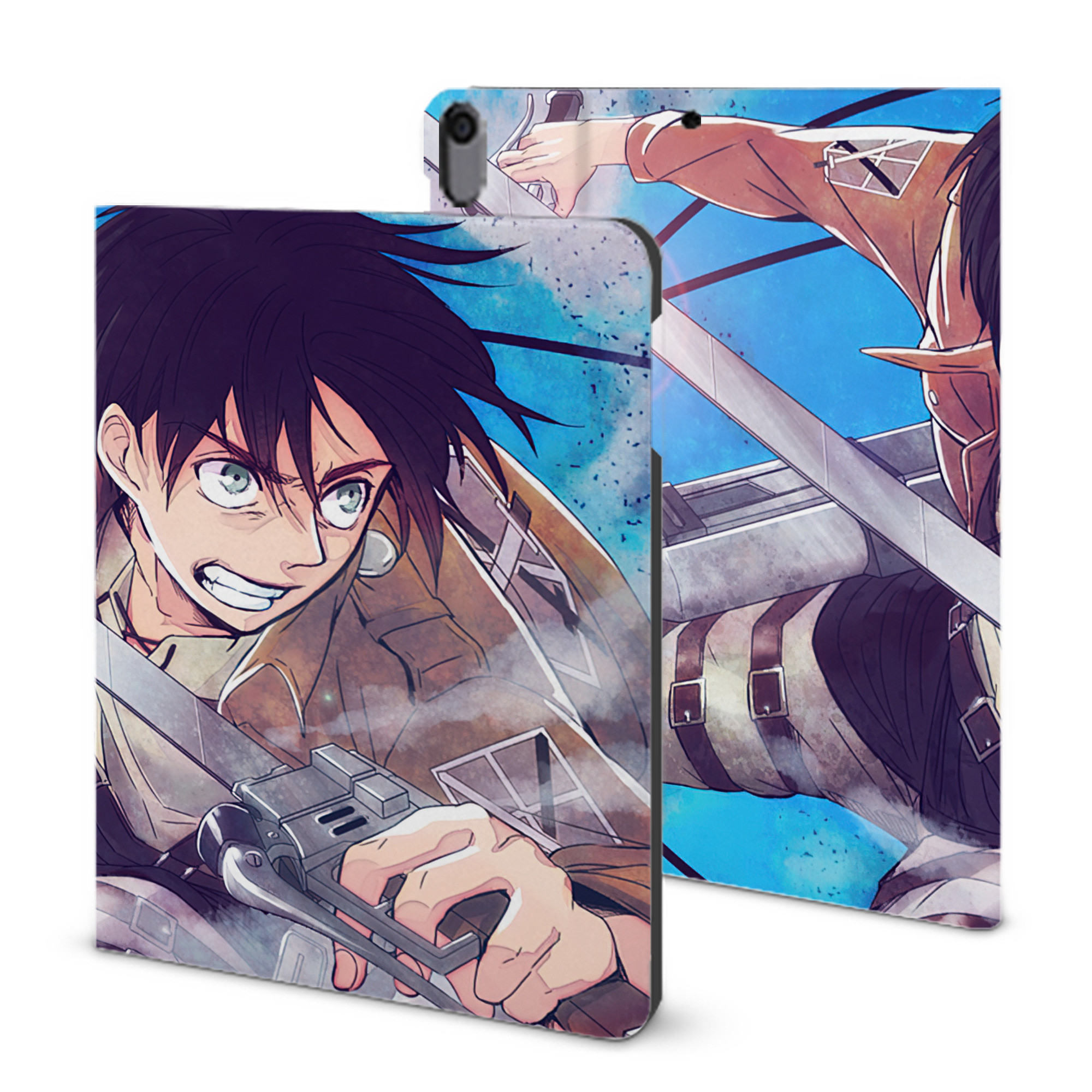 （画像用） 進撃の巨人 Attack on Titan IPad ケース ブック型 PUレザー TPU 耐衝撃 軽量 薄型 ペン収納なし 全面保護 IPad 各モデル対応
